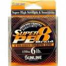 Плетеный шнур Sunline SUPER PE 8 Braid 150m  #3  30lb, 15кг оранжевый (63022254)